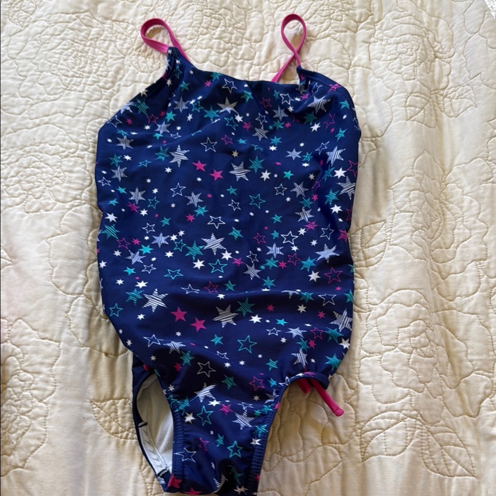 Speedo Blue Swimsuit with Pink Accents